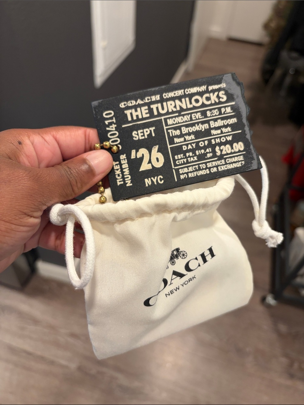 COACH Ticket Keychain